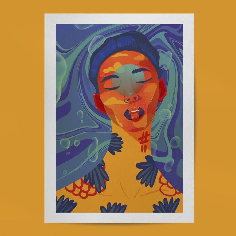 Blue Circle Woman