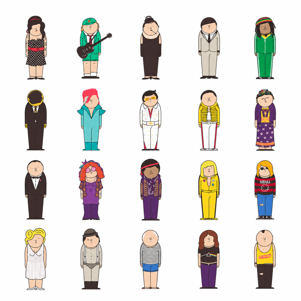 Serie de personajes Cabuts inspirada en iconos de la cultura popular
