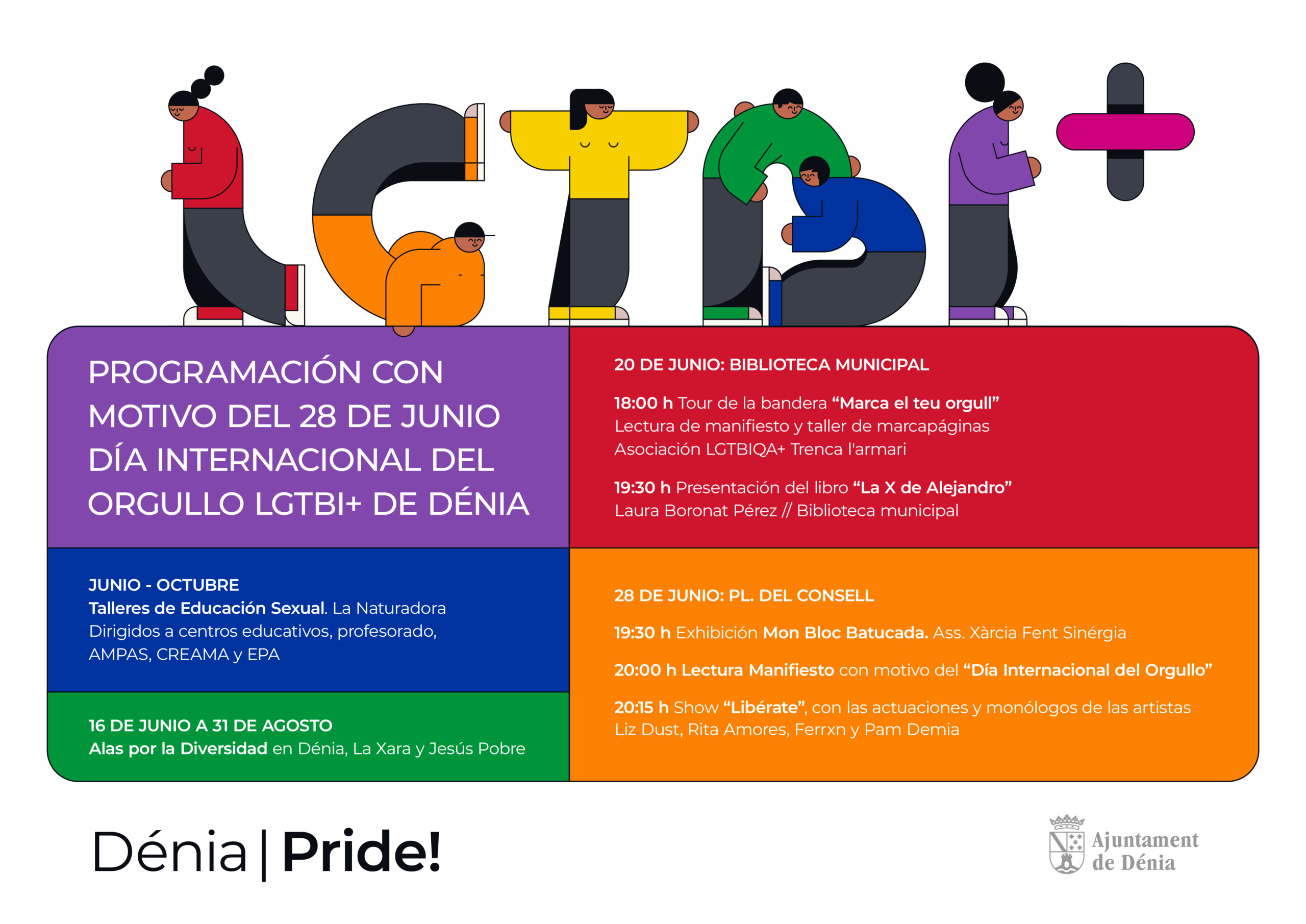 Ilustración para el Día Internacional del Orgullo LGTBI+ de Dénia 2025